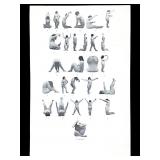 Human Alphabet B&W Photograph Signed 1969