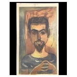 Milton Levey Self Portrait Color Etching