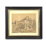 Antique Pencil Sketch Signed H.Cave York