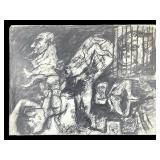 Graphite Drawing on Paper Jim Krangler (?) Signed