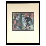 Roy Sieber Color Woodcut, Duel 1949