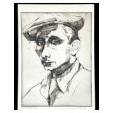 Moishe Smith Engraving Self Portrait 1953