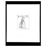 Rudy Pozzatti Religious Figure 1964 Mini Ink Drwg