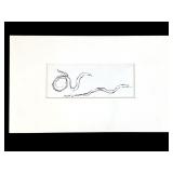 Rudy Pozzatti Snakes 1964 Mini Ink Drawing