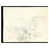 Andrew Rush Landscape Study Drawing, 1959