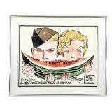 Milton Caniff Cartoon Watercolor & Ink WWII & IU