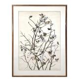 DeAnn Melton Gouache on Paper, Birds, Framed
