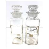 Apothecary - 2 8.5" Glass Stoppers and Label