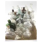 Liquor -35 Vtg. Whiskey Flasks Embossed Multicolor