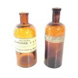 Apothecary - 2 Amber Chloroform Cork Tops Labels