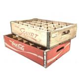 Early Squirt & Coca-Cola Wood Bottle Case Carriers