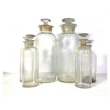 Apothecary - 6 Glass Stopper - Largest Pair 13"
