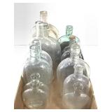16 Antique Cork Top Flask Bottles