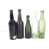 Beer - 5 Push Up Beer/Wine Bottles Olive,Amber,Gre