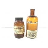 Apothecary - 2 Antique Bottles-Label-Chloroform