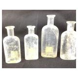 Apothecary - 4 Indpls Antique Bottles - Izor