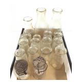 Milk - 17 Unbranded Vtg Milk Bottles