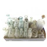 Apothecary - 25 Embossed Bottles Aqua & Clear