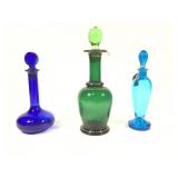 Colored Glass Mini Decanters with Stoppers