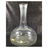 Large Bulbous Hand Blown Clear Flask