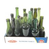 Liquor /Soda - 15 Cap & Cork Green Bottles