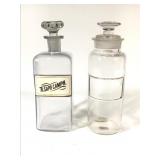 Apothecary - 2-10" Pharmacy Glass Label & Stoppers