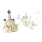 7 Vtg Crackle, Iridescent Specialty Bottles