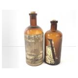 Apothecary - 2 Antique Bottles w/Labels Eli Lilly