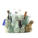 Beer - 16 Vtg Multicolored Beer/Soda Bottles