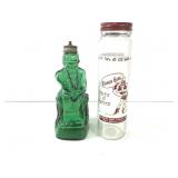 2 Vtg Screw Tops - Ranch Girl & Thinker Figural
