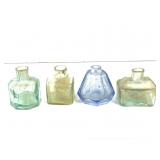 Ink - 4 Antique Inkwells Multicolored