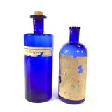 Apothecary - Cobalt Cork Top w/Labels