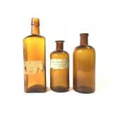 Apothecary - 3 Amber - Labels Iodide & Hyoscyamus