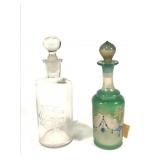 Pair Antique Cologne Perfume - Blown Gilt