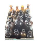 Apothecary - 18 Antique Amber Bottles