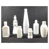 Milk Glass Bottles Screw Top & Cork - Avon Figural