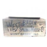 West Baden Spring Water Wooden Crate Large