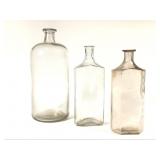 Apothecary - 3 Large Clear Bottles - 1 Is 13.5"