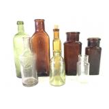Apothecary & Mixed - 8 Antique Bottles