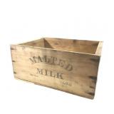 "Malted Milk" Wooden Bottle Crate
