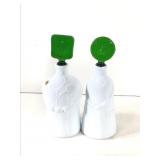 Decanters - Pair Milk Glass Man & Lady