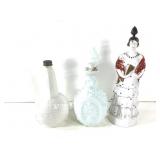3 Milk Glass Bottles / Decanters