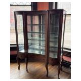 Serpentine Face Glass Display Case w Drawers