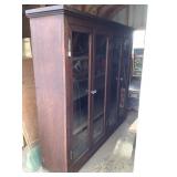 Oak Four Vertical Door Book Case