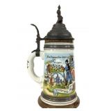 German Regimental Lithophane Nude Stein