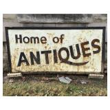Large "Home of Antiques" Vintage Store Sign