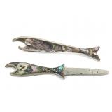Abalone Bottle Opener And Knife 5 1/2"L