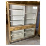 Tall Two Section Display Cabinet w 4 Drawer Center