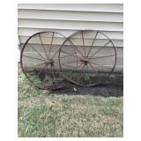 Pair matching Steel Wagon Wheels