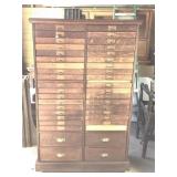 40 Dwr Print/Apothecary Cabinet w/ Divided Dwrs
